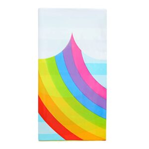 Juvale 3 Pack Rainbow Tablecloths for Party Supplies, Pastel Table Covers for Cloud Birthday Decorations for Girls (54 x 108 in)