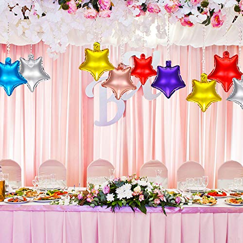 60 Pieces Star-shaped Balloons 10 Inch Colorful Star Balloons Star Mylar Foil Balloons Aluminum Foil Balloons for Baby Shower Gender Reveal Wedding Prom Engagement (Purple, Red, Gold, Silver, Blue)