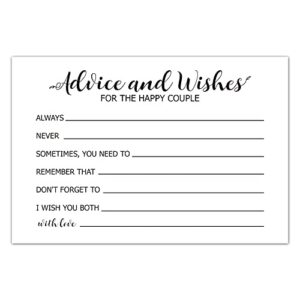 advice and wishes cards for the happy couple, mr and mrs, bride & groom, newlyweds, wedding advice cards perfect for bridal shower, wedding, wedding guest book alternative, pack of 50 4×6 inch