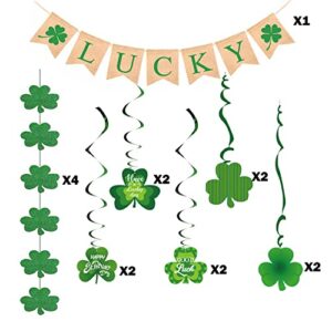 DmHirmg St Patricks Day Decorations,St Patricks Day Garland,St Patricks Day Hanging Decorations Lucky Irish Green St Patrick Party Home Party St Patricks Day Banner Big Pack