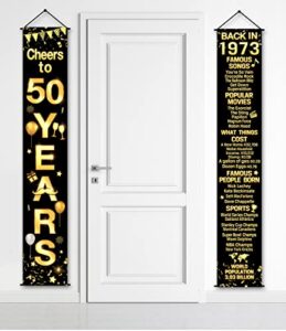 50th birthday anniversary party decorations cheers to 50 years banner party decorations welcome porch sign for years birthday supplies (50th-1973)