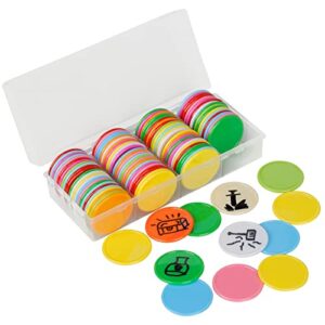 dnd wet & dry erase tokens set of 100 colorful blank counters – 1.5″ customizable & reusable game discs for dungeons & dragons, mtg, bingo clips and any tabletop rpgs