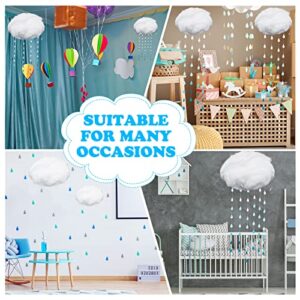 15 Pcs Artificial Cloud Props Raindrop Garland Set 3D Cloud Hanging Decorations 12 Paper Hanging Rain Drops Decor Pieces for Baby Shower Party and Centerpieces Stage Decoration