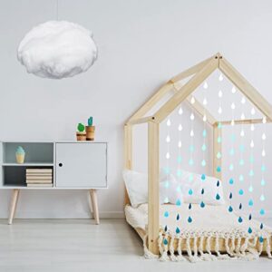 15 Pcs Artificial Cloud Props Raindrop Garland Set 3D Cloud Hanging Decorations 12 Paper Hanging Rain Drops Decor Pieces for Baby Shower Party and Centerpieces Stage Decoration