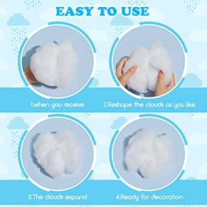 15 Pcs Artificial Cloud Props Raindrop Garland Set 3D Cloud Hanging Decorations 12 Paper Hanging Rain Drops Decor Pieces for Baby Shower Party and Centerpieces Stage Decoration