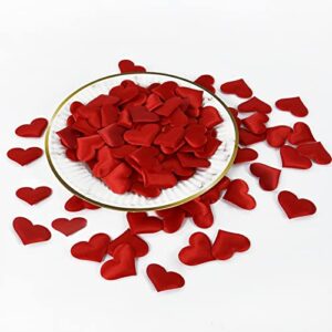 mikoom valentine’s day decoration heart shape petals, 500 pcs heart confetti red heart sponge petals for romantic night, wedding birthday party supplies decor
