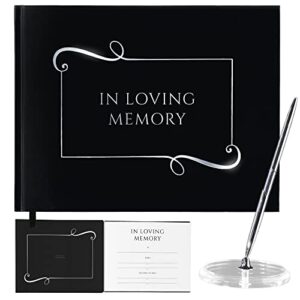 in loving memory funeral guest book, funeral guestbook with pen, memorial service guest book, memorial guest book, memorial book, funeral book, signature book, funeral book guest (fgb001)