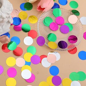 KADUOS 60G Mylar Foil Round CONFETTI Metallic Glitter Table confetti About 3600PCS for Party Wedding Birthday decoration (2.5CM, MIXED COLOUR)