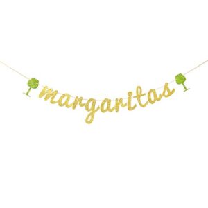 gold glitter margaritas banner bunting garland for cinco de mayo mexican fiesta themed party decoration supplies
