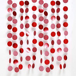 decor365 glitter red circle dots garland kit for party hanging decoration/streamers/backdrop/banner/garlands/photo booth decor for chinese new year celebration/birthday/wedding/valentines/engagement