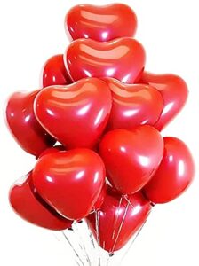 dzrige 10 inch valentine’s day heart balloons,love heart balloons red heart shaped latex balloons for valentines day wedding engagement birthday party decoration (20pcs)