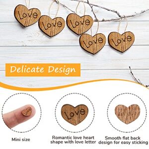 Wooden Love Heart Valentine's Day Wooden Hearts Valentine Rustic Wooden Love Heart Centerpieces Wedding Table Decor Heart Decor for DIY Craft Patch Autumn Thanksgiving Wedding Table Scatter (700 Pcs)