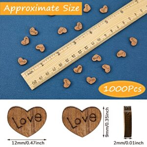 Wooden Love Heart Valentine's Day Wooden Hearts Valentine Rustic Wooden Love Heart Centerpieces Wedding Table Decor Heart Decor for DIY Craft Patch Autumn Thanksgiving Wedding Table Scatter (700 Pcs)