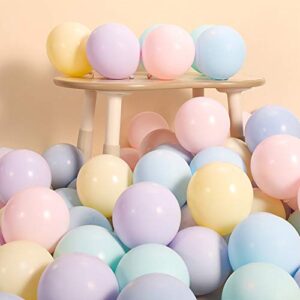 party pastel balloons 100 pcs 10″ macaron candy colored latex balloons for birthday wedding engagement anniversary christmas festival picnic or any friends & family party decorations- multicolor