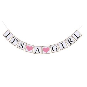 IT is A Girl Banner Sign Bunting Christening Baby Shower Garland Decoration Birthday Party Favors