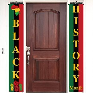 pudodo black history month porch banner african american february festival holiday front door sign wall hanging party decoration