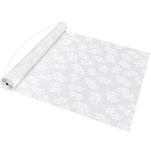 frenzybird aisle runner for wedding ceremony 100 x 3 feet white aisle runner for outdoor wedding church decorations (rose)