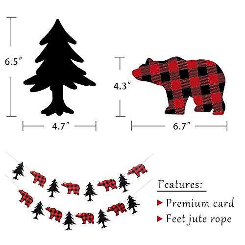 Lumberjack Theme Banner Garland Party Supplies for Kid Birthday & Baby Shower Party Decoration