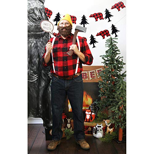 Lumberjack Theme Banner Garland Party Supplies for Kid Birthday & Baby Shower Party Decoration