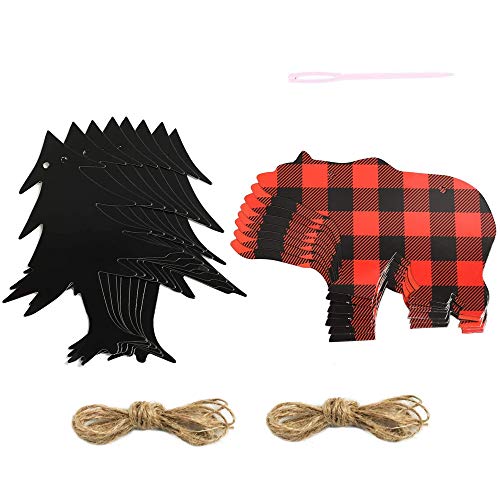 Lumberjack Theme Banner Garland Party Supplies for Kid Birthday & Baby Shower Party Decoration
