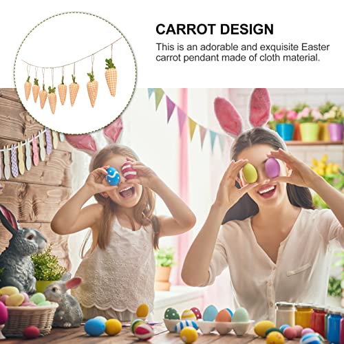 NUOBESTY Easter Carrot Banner Bunny Carrot Garland Fabric Wall Vegegtable Ornament for Party Wall Fireplace Window Decors |62.88inches