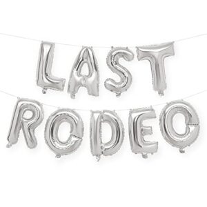 xo, fetti last rodeo foil balloons – 16″, silver | bachelorette party decorations, yeehaw, bride supplies, nashville, austin, scottsdale bach