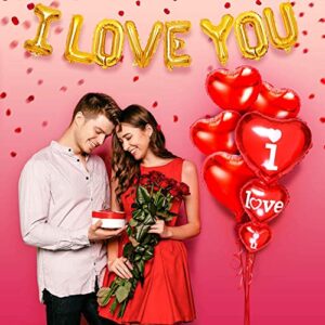 Huge Valentine Balloons Party Supplies Decorations Set for Anniversary- I Love You Balloons with Red Heart Balloons | Valentines Day Decoration, Romantic Decorations Special Night | Valentines Day Decor