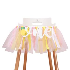 one person in the lemon banner- 1st birthday high chair banner, smashed cake, photo background props, piece skirt (lemon banner)