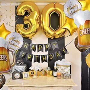 OMG Party Factory - Cheers and Beers Mug Birthday Party Decoration Balloons | Mylar Foil Helium Ballons for Happy Bday Celebration of Any Age or Year (CHEERS BEER MUG)