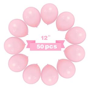 pink balloons 12inch light pink balloons,50pcs latex pink balloons for birthday wedding baby shower party decoration