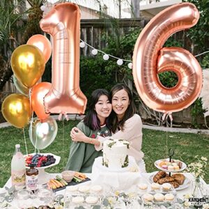 Giant, Rose Gold 16 Balloon Numbers - 40 Inch | Number 16 Balloons for Sweet 16 Birthday Decorations for Girls | Rose Gold 16th Birthday Decorations for Girls | Sweet 16 Balloons, Sweet 16 Decorations