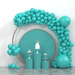 turquoise balloons different sizes 105 pack 24+10+5 inch assorted teal balloon garland kit arch tiffany blue balloons for wedding,mermaid party,baby shower,birthday decorations