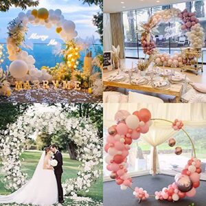 Circle Balloon Arch Frame, Round Backdrop Stand for Wedding Party, Balloon Garland Arch Stand Frame Kit for Wedding Ceremony Birthday Christmas Family Graduation Retirement Party