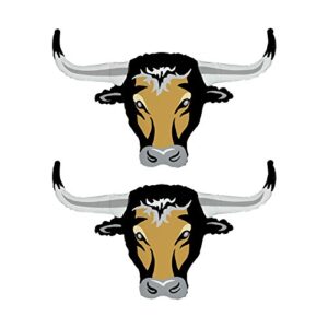 set of 2 long horn steer cow 23″ foil party balloons