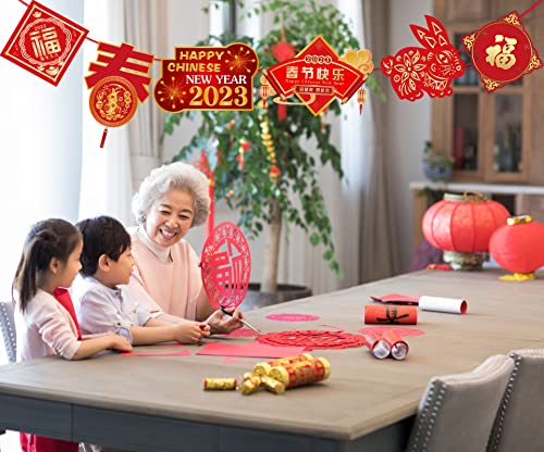 Chinese New Year Decoration 2023 Chinese New Year Decor Year of the Rabbit Lunar New Year Decorations Chinese Couplets Spring Festival Banner