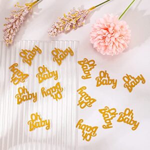 Sherr 100 Pieces Baby Confetti Decors Gold Glitter Baby Table Confetti Cute Little Baby Shower Confetti Sprinkle for Gender Reveal Baby Shower Birthday Party Decoration Supplies