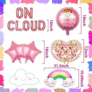 LaVenty On Cloud 9 ROSE GOLD Balloons Banner On Cloud Nine Birthday Party Decorations for 9 Year Old Girl 9th Birthday Party Invite Decorations