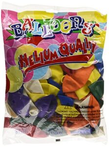 tatco helium-quality latex balloon – 12″ diameter – assorted – 100 / pack (tco61100)