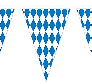 Beistle Plastic Oktoberfest Bavarian Pennant Banner For German Theme Party Supplies