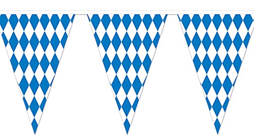 Beistle Plastic Oktoberfest Bavarian Pennant Banner For German Theme Party Supplies