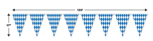 Beistle Plastic Oktoberfest Bavarian Pennant Banner For German Theme Party Supplies