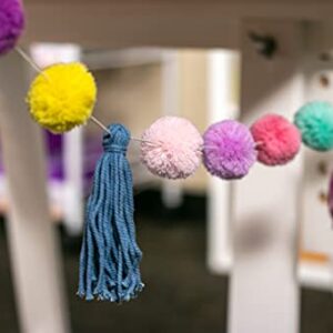 Oh Happy Day Pom-Poms and Tassels Garland & Oh Happy Day Rainbows Die-Cut Rolled Border Trim - 50ft