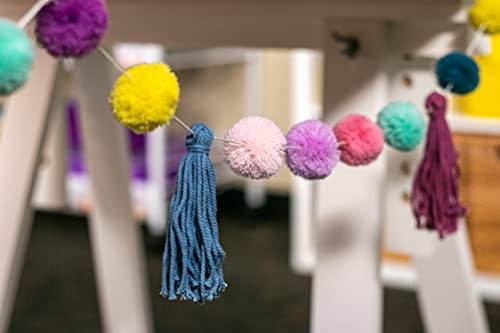 Oh Happy Day Pom-Poms and Tassels Garland & Oh Happy Day Rainbows Die-Cut Rolled Border Trim - 50ft