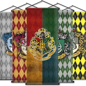 Magical Wizard Style Banner - 43in x 16in Wall Scroll - Boys Girls Birthday Party Flag - Ready to Hang - Perfect Barware Man Cave Gift - Unique HP Collectible Accessories Holiday Decoration Gifts (4 Blue)