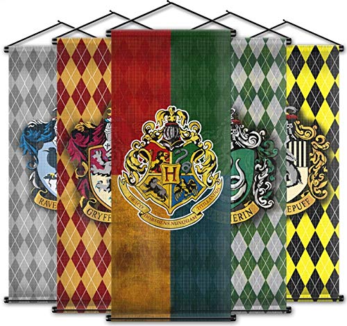 Magical Wizard Style Banner - 43in x 16in Wall Scroll - Boys Girls Birthday Party Flag - Ready to Hang - Perfect Barware Man Cave Gift - Unique HP Collectible Accessories Holiday Decoration Gifts (4 Blue)