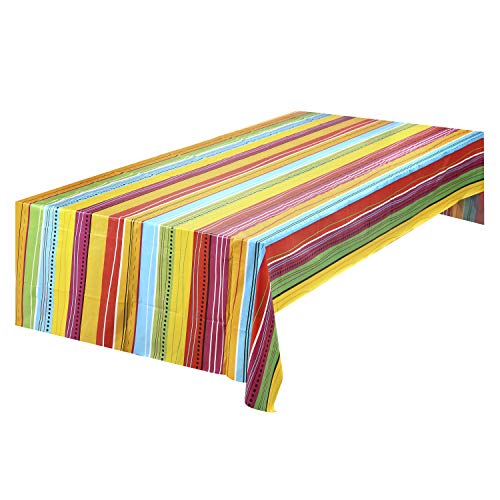 JOYIN 6 pcs Cinco De Mayo Printed Plastic Tablecover w/Multi Color Style (54 x 108 INCHES) for Fiesta, Taco Night, Birthday, and Mexican Themed Party