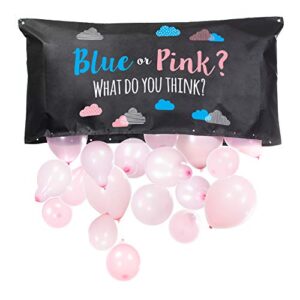 pop fizz designs | gender reveal balloon drop bag | blue or pink?
