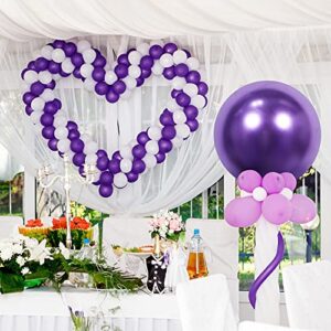 6 Pieces 36/ 18 Inch Giant Metallic Balloons Extra Large Latex Jumbo Chrome Balloons for Birthday Wedding Baby Shower Valentine's Day Party Decoration (Purple,18 Inch)