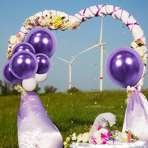 6 Pieces 36/ 18 Inch Giant Metallic Balloons Extra Large Latex Jumbo Chrome Balloons for Birthday Wedding Baby Shower Valentine's Day Party Decoration (Purple,18 Inch)