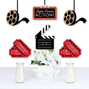 Big Dot of Happiness Red Carpet Hollywood - Clapboard, Movie Tickets and Film Reel Decorations DIY Movie Night Party Essentials - Set of 20